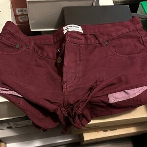 One Teaspoon Maroon Jean Shorts